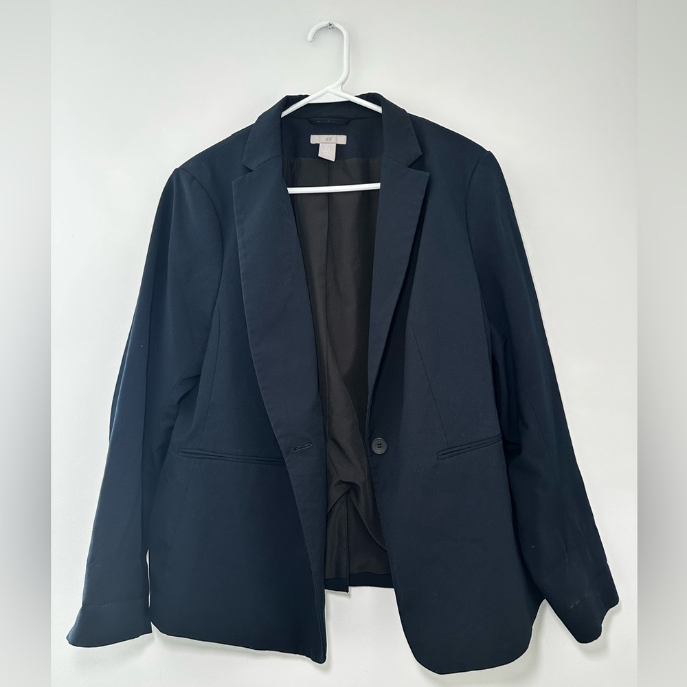 H&M Navy Single-Button Blazer